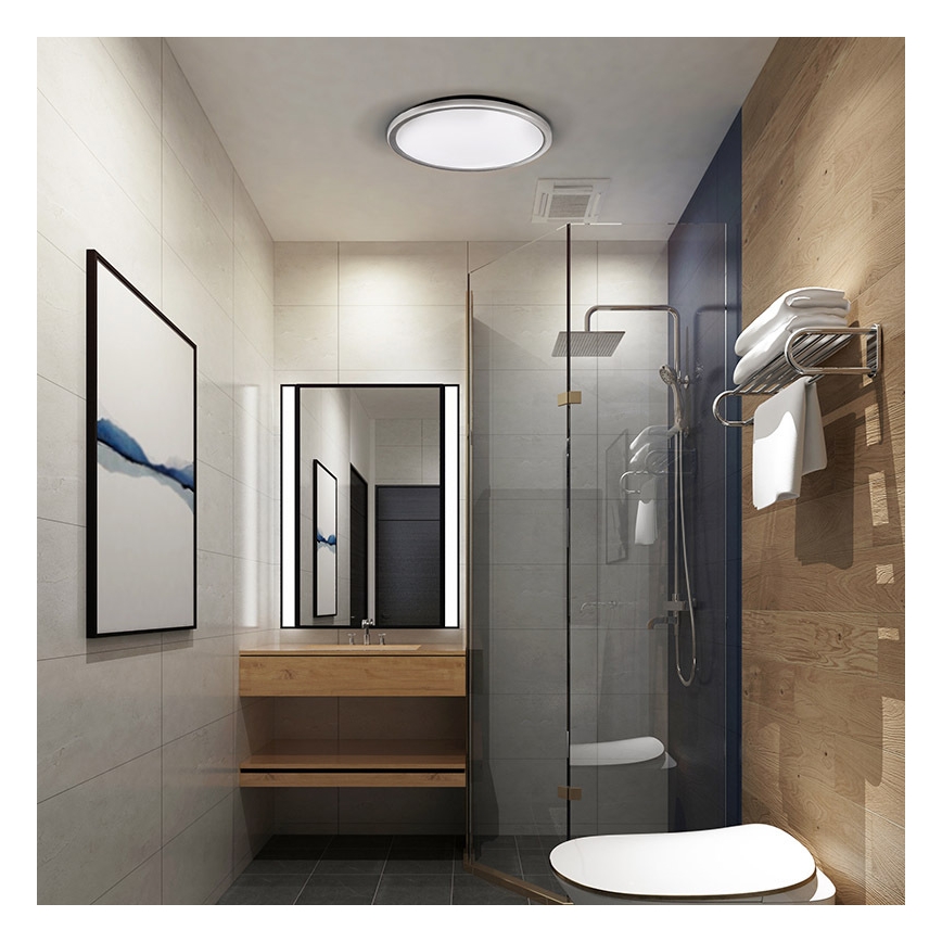 ACATE LED Bathroom ceiling light — 18W / 230V, selectable 3000/4000/6000K, Ø 22 cm, IP54