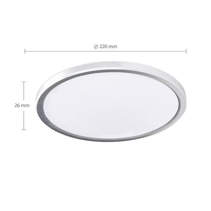 ACATE LED Bathroom ceiling light — 18W / 230V, selectable 3000/4000/6000K, Ø 22 cm, IP54