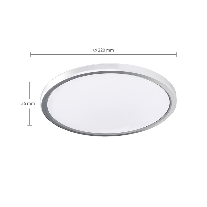 ACATE LED Bathroom ceiling light — 18W / 230V, selectable 3000/4000/6000K, Ø 22 cm, IP54