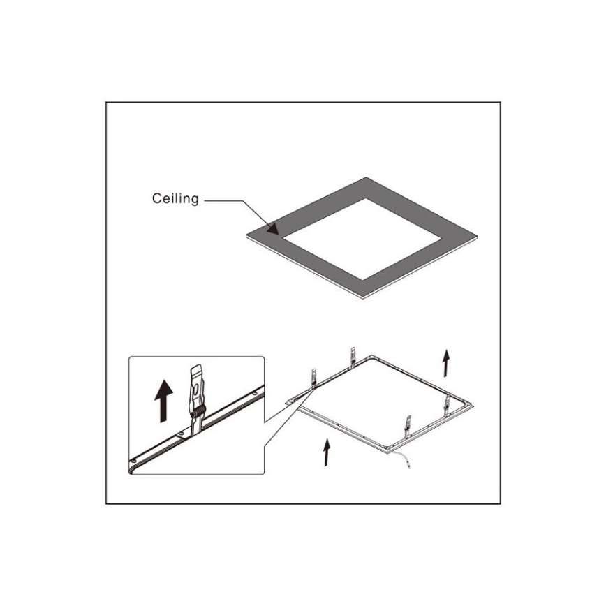 Set of mounting clips for LED panels installation  595x595mm