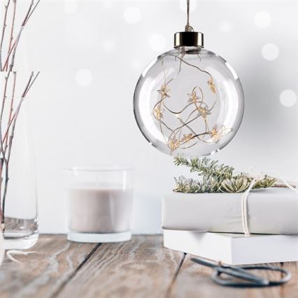 LED Christmas ball 10xLED/2xAA