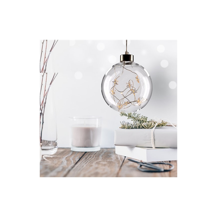 LED Christmas ball 10xLED/2xAA