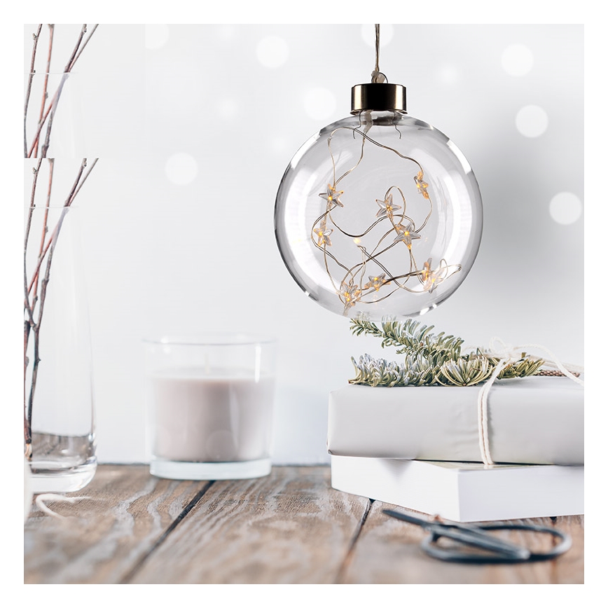 LED Christmas ball 10xLED/2xAA