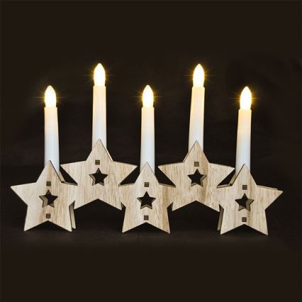 LED Christmas candlestick 5xLED/2xAA