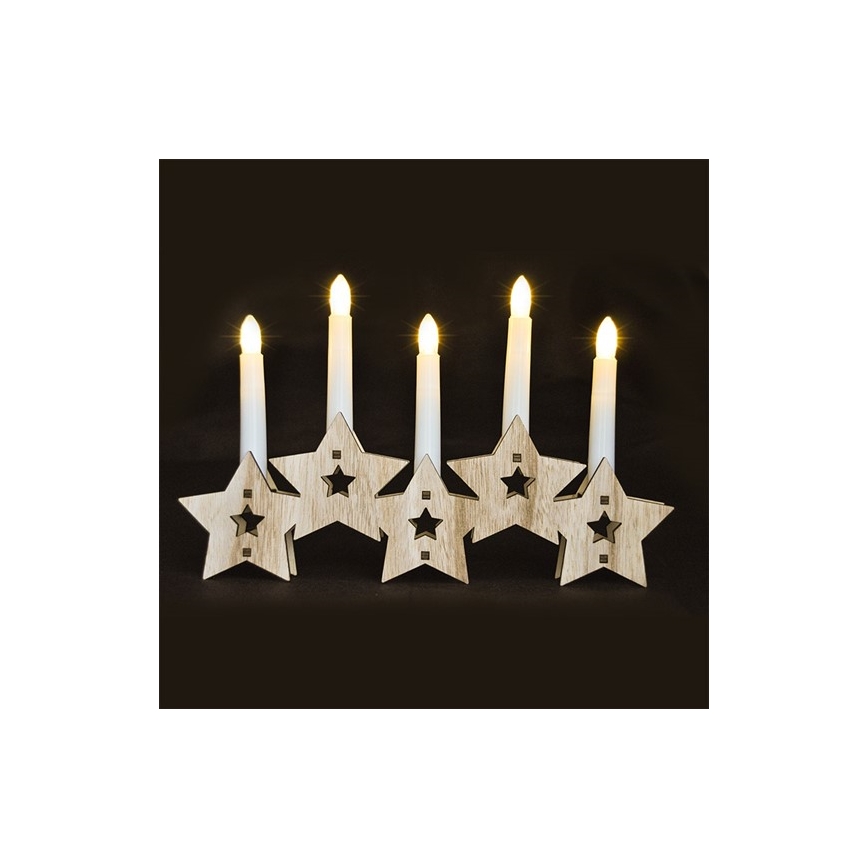 LED Christmas candlestick 5xLED/2xAA
