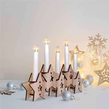 LED Christmas candlestick 5xLED/2xAA