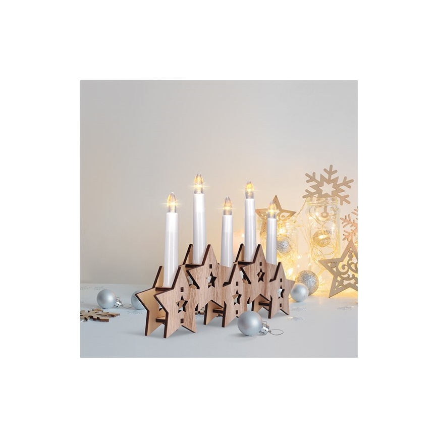 LED Christmas candlestick 5xLED/2xAA