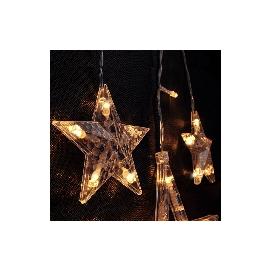 LED Christmas chain stars 77xLED/3xAA