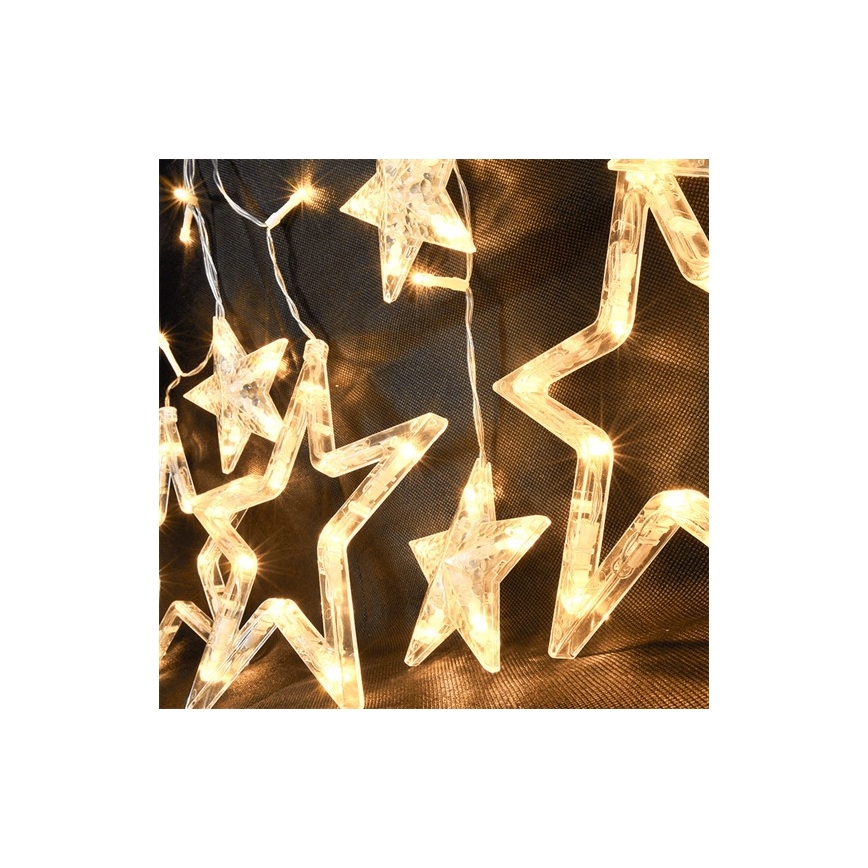 LED Christmas chain stars 77xLED/3xAA
