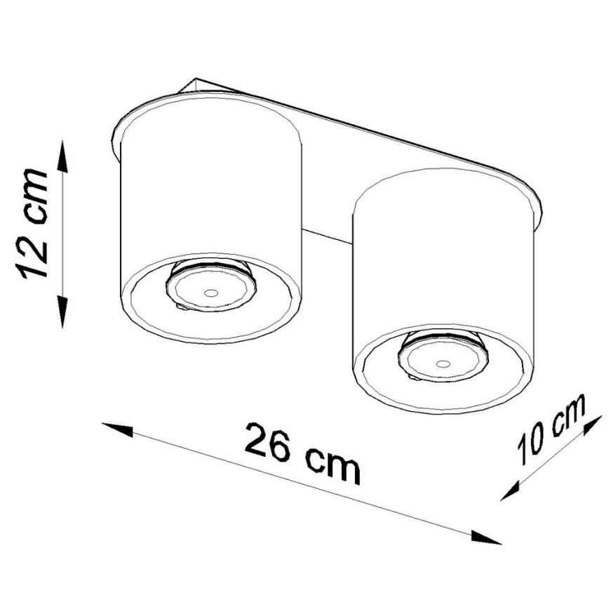 Spotlight ORBIS 2 2xGU10/40W/230V grey