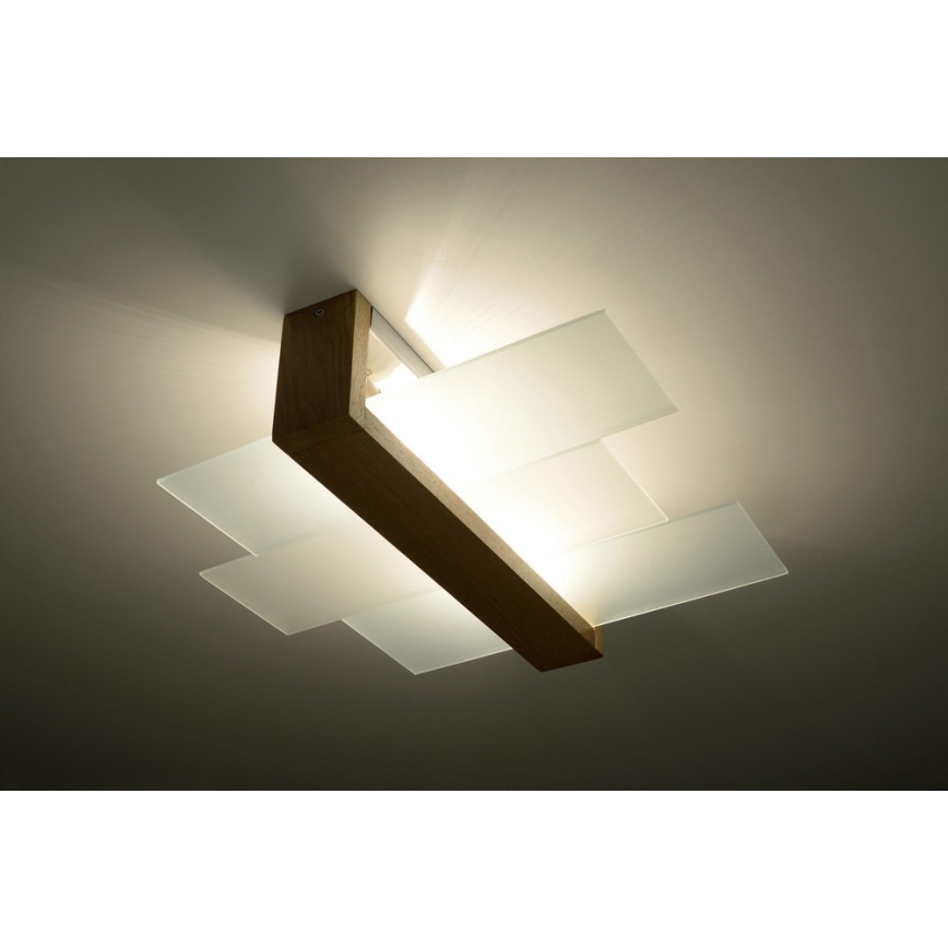 Ceiling light FENIKS 2 2xE27/60W/230V Birch/beech