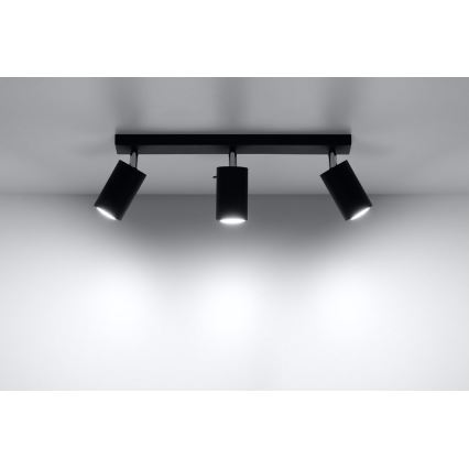 Spotlight RING 3 3xGU10/10W/230V black