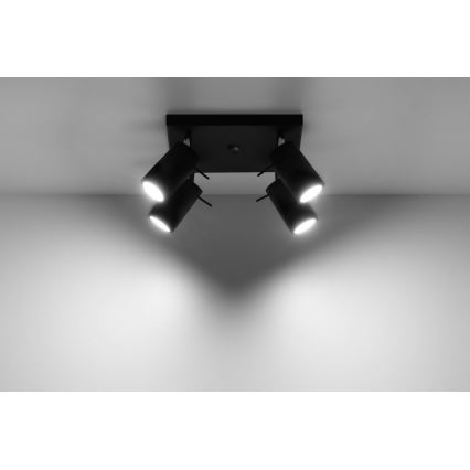 Spotlight RING 4 4xGU10/10W/230V black