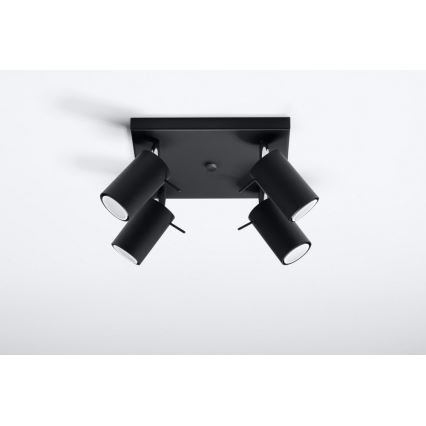 Spotlight RING 4 4xGU10/10W/230V black