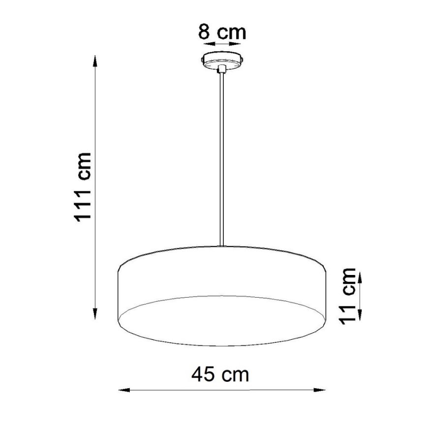 Sollux SL.0119 - Chandelier on a string ARENA 45 3xE27/60W/230V grey