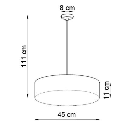 Sollux SL.0120 - Chandelier on a string ARENA 45 3xE27/60W/230V white