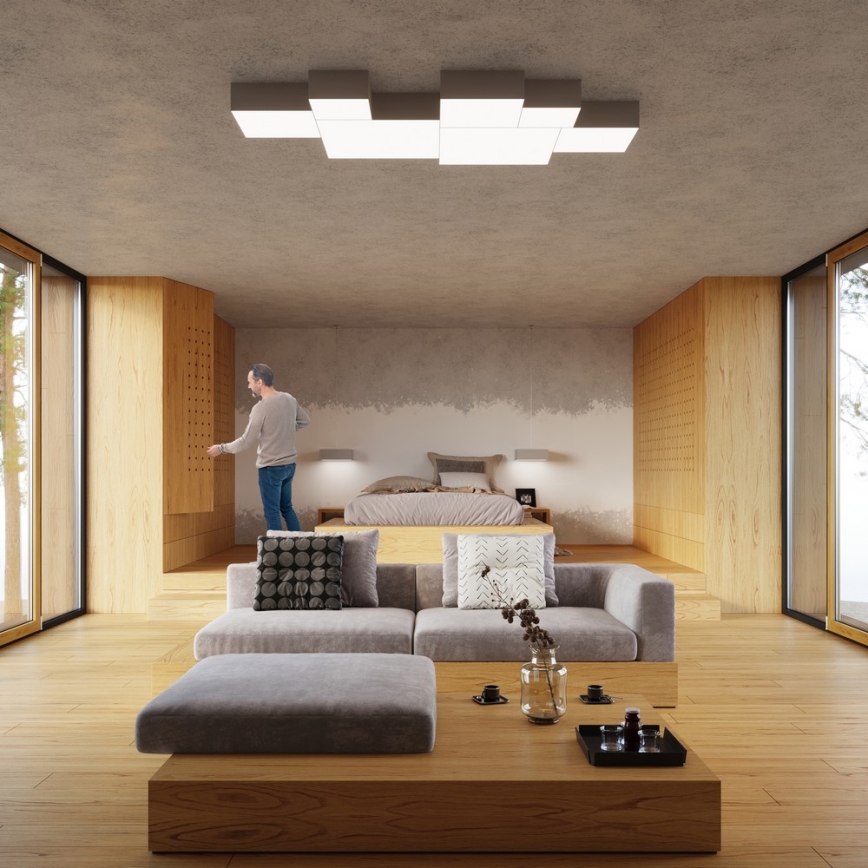 Sollux SL.0137 - Ceiling light HORUS 35 2xE27/60W/230V grey