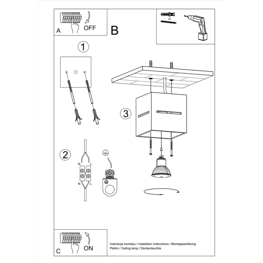 Sollux SL.0209 - Ceiling light LOBO 1xG9/40W/230V white
