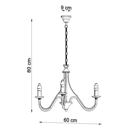 Sollux SL.0213 - Chandelier on a chain MINERWA 3 3xE14/40W/230V white