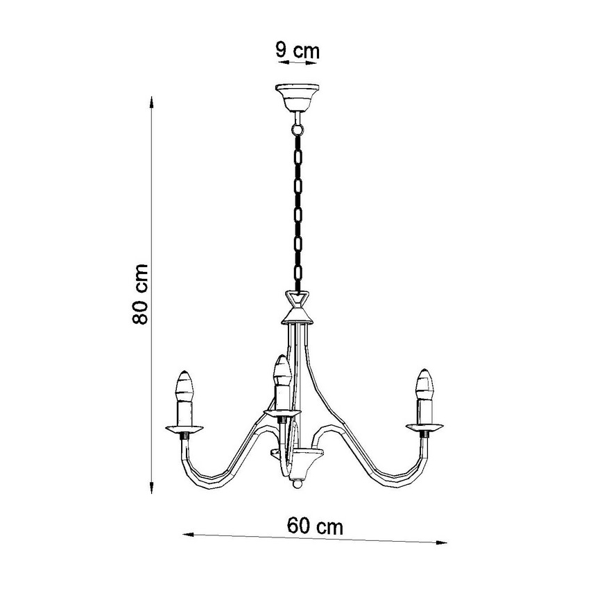 Sollux SL.0213 - Chandelier on a chain MINERWA 3 3xE14/40W/230V white