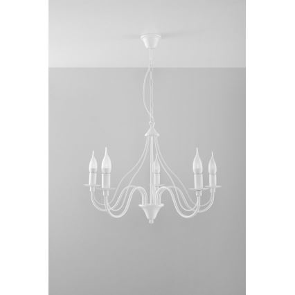 Sollux SL.0214 - Chandelier on a chain MINERWA 5 5xE14/40W/230V white