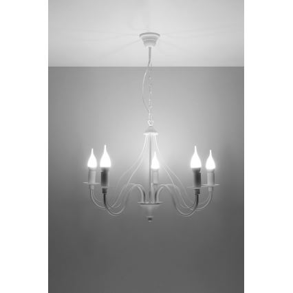 Sollux SL.0214 - Chandelier on a chain MINERWA 5 5xE14/40W/230V white