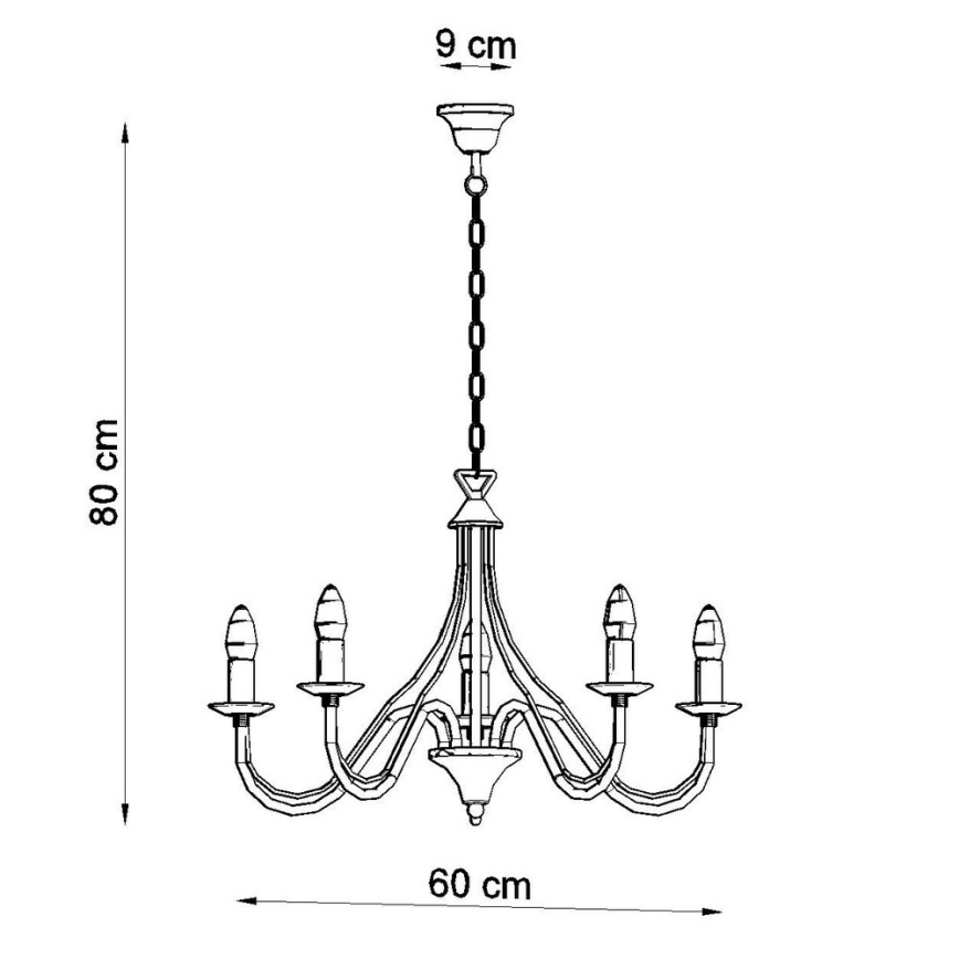 Sollux SL.0214 - Chandelier on a chain MINERWA 5 5xE14/40W/230V white