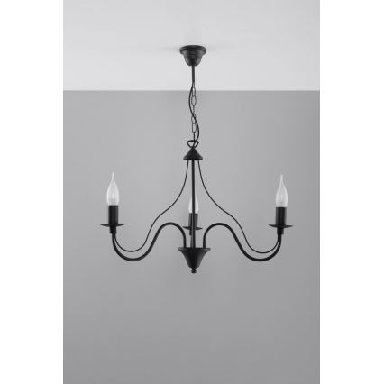 Sollux SL.0217 - Chandelier on a chain MINERWA 3 3xE14/40W/230V black