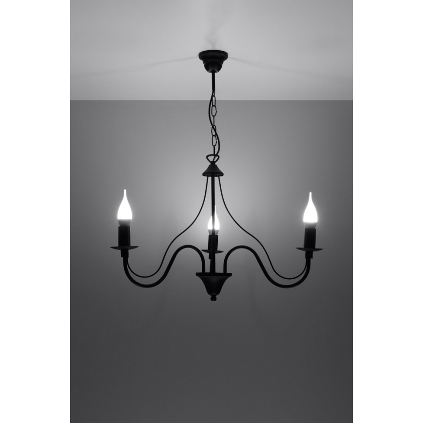 Sollux SL.0217 - Chandelier on a chain MINERWA 3 3xE14/40W/230V black
