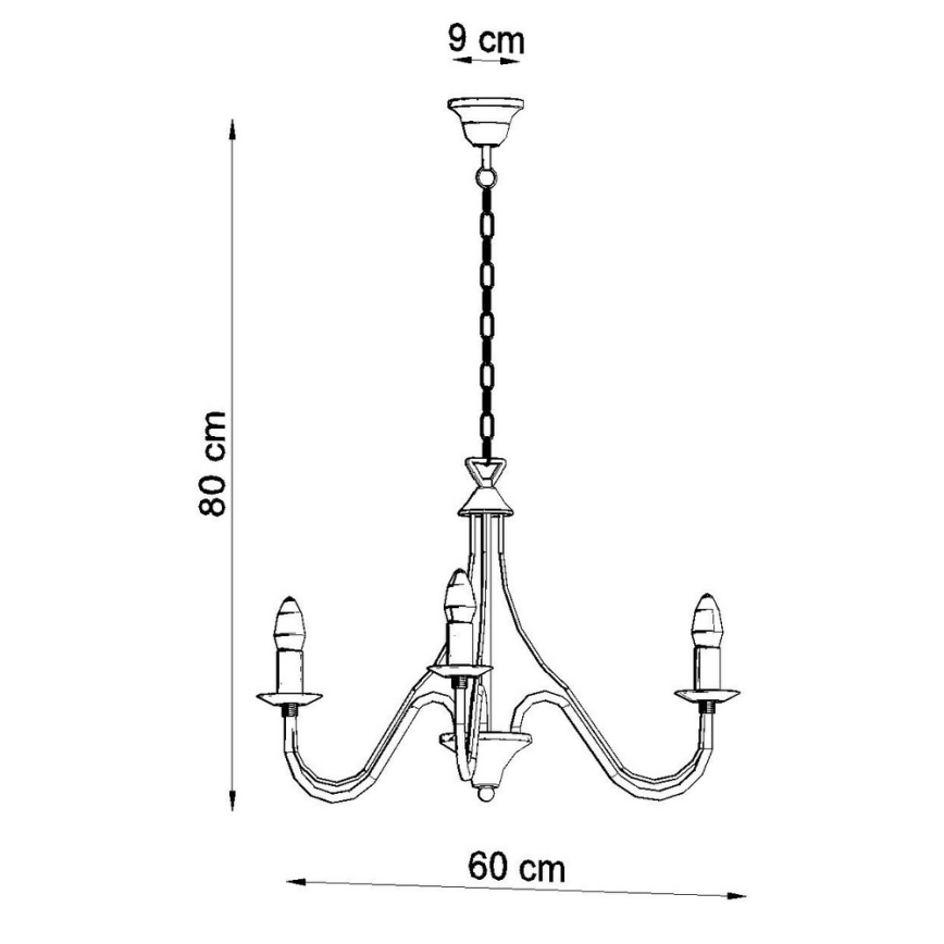 Sollux SL.0217 - Chandelier on a chain MINERWA 3 3xE14/40W/230V black