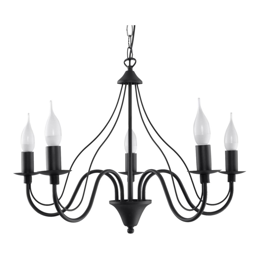 Sollux SL.0218 - Chandelier on a chain MINERWA 5 5xE14/40W/230V black