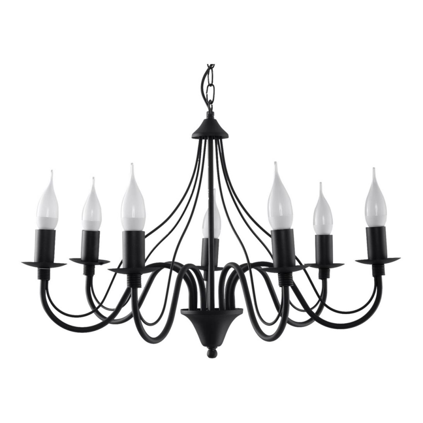 Sollux SL.0219 - Chandelier on a chain MINERWA 7 7xE14/40W/230V black