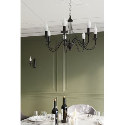 Sollux SL.0219 - Chandelier on a chain MINERWA 7 7xE14/40W/230V black
