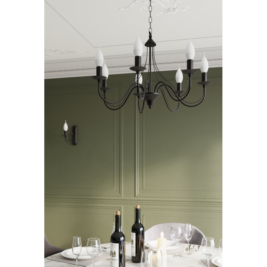 Sollux SL.0219 - Chandelier on a chain MINERWA 7 7xE14/40W/230V black
