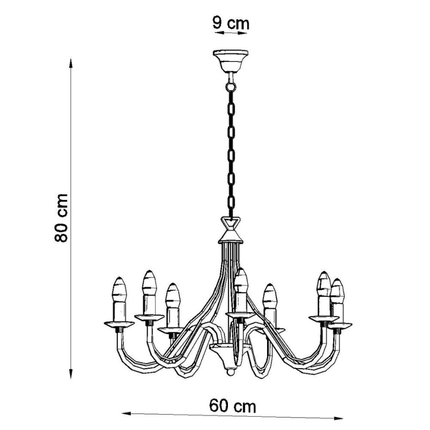 Sollux SL.0219 - Chandelier on a chain MINERWA 7 7xE14/40W/230V black