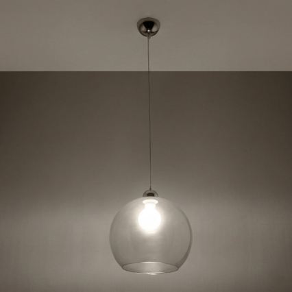 BALL cable-hung pendant light 1x E27/15W/230V Ø 30 cm clear