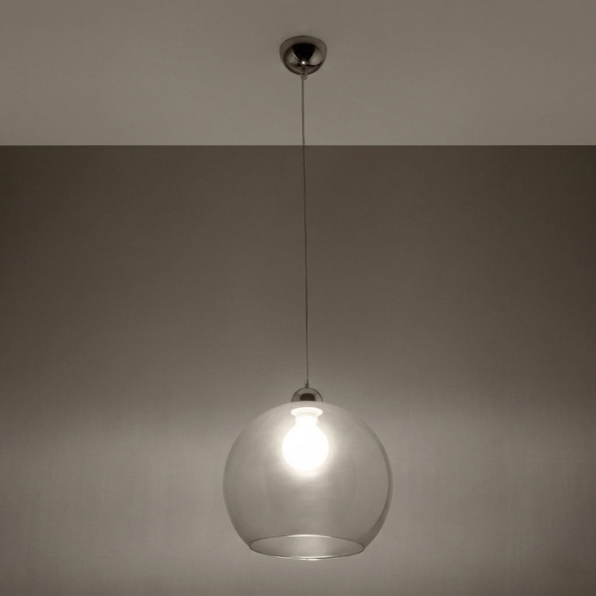BALL cable-hung pendant light 1x E27/15W/230V Ø 30 cm clear