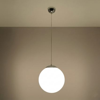UGO Cable Pendant Light 1xE27/15W/230V, Ø 30 cm, White/Polished Chrome