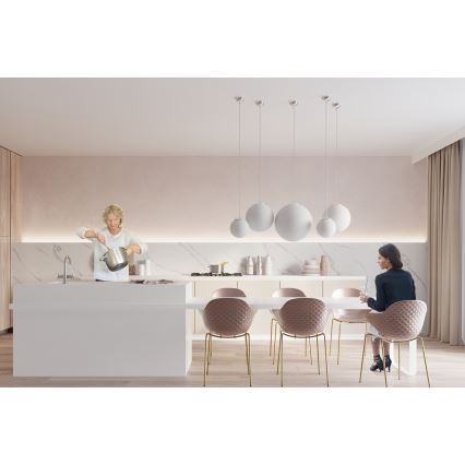 UGO Cable Pendant Light 1xE27/15W/230V, Ø 30 cm, White/Polished Chrome