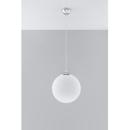 UGO Cable Pendant Light 1xE27/15W/230V, Ø 30 cm, White/Polished Chrome