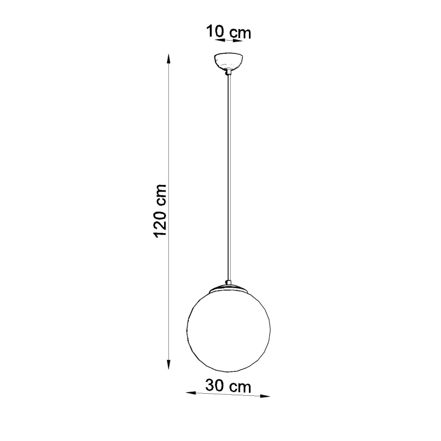 UGO Cable Pendant Light 1xE27/15W/230V, Ø 30 cm, White/Polished Chrome