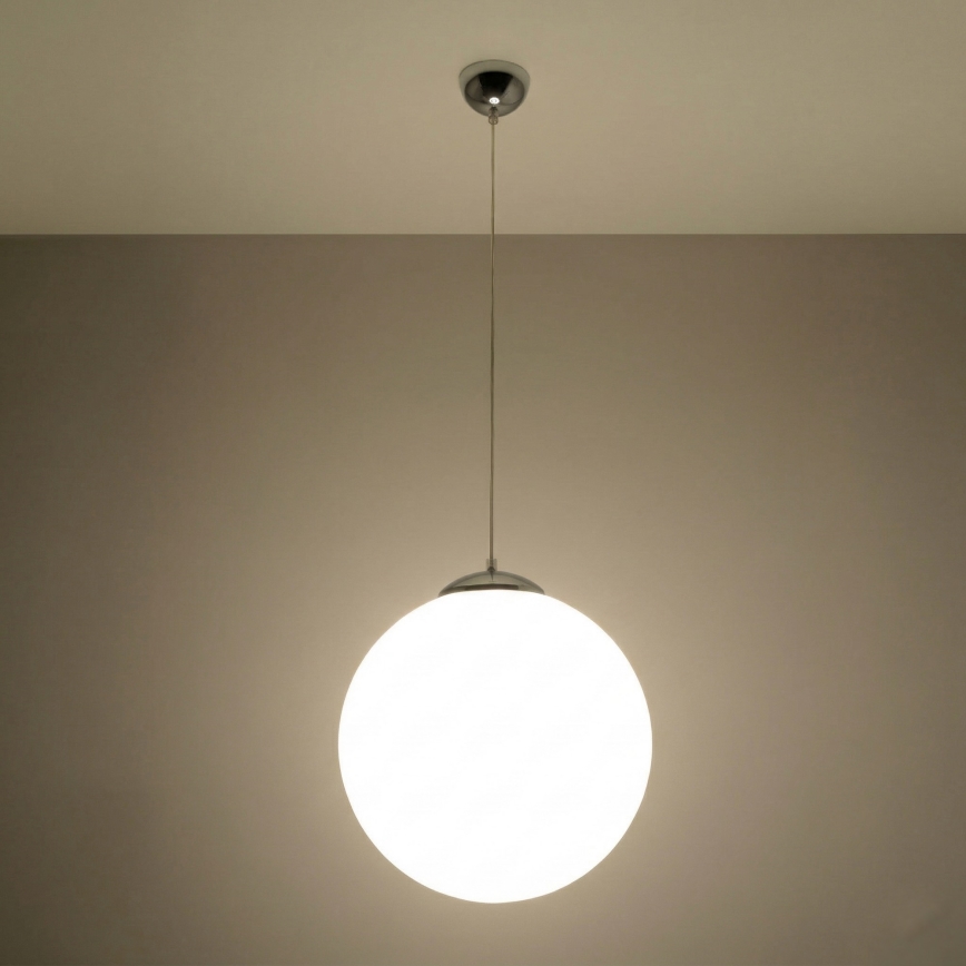 UGO Cable Pendant Lamp 1x E27/15W/230V Ø 40 cm White/Polished Chrome