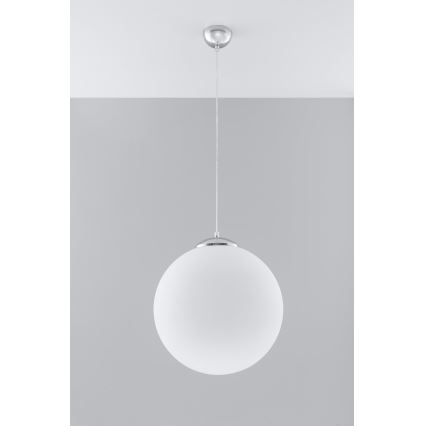 UGO Cable Pendant Lamp 1x E27/15W/230V Ø 40 cm White/Polished Chrome