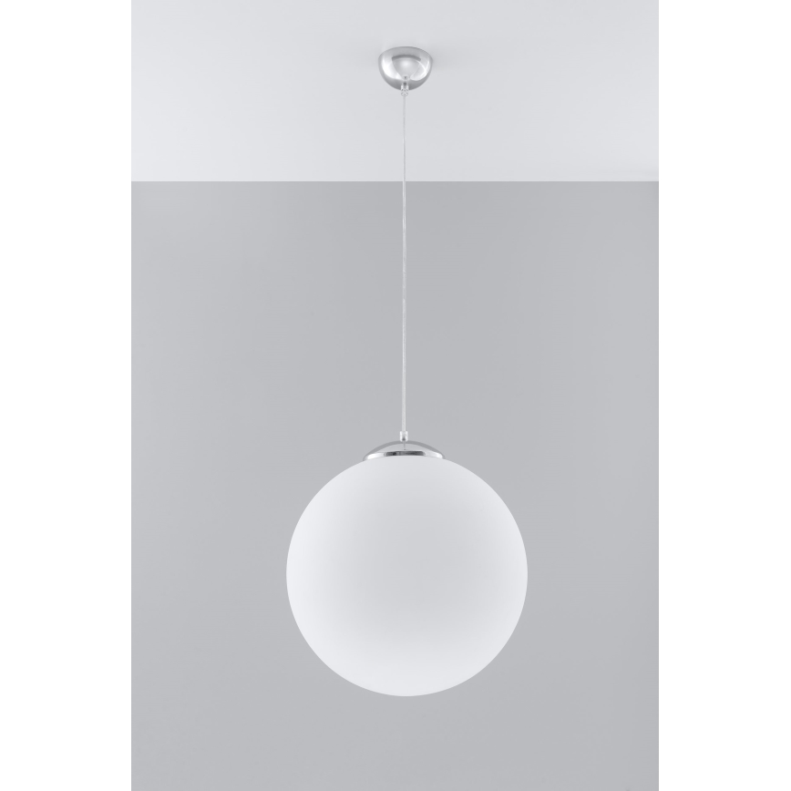 UGO Cable Pendant Lamp 1x E27/15W/230V Ø 40 cm White/Polished Chrome