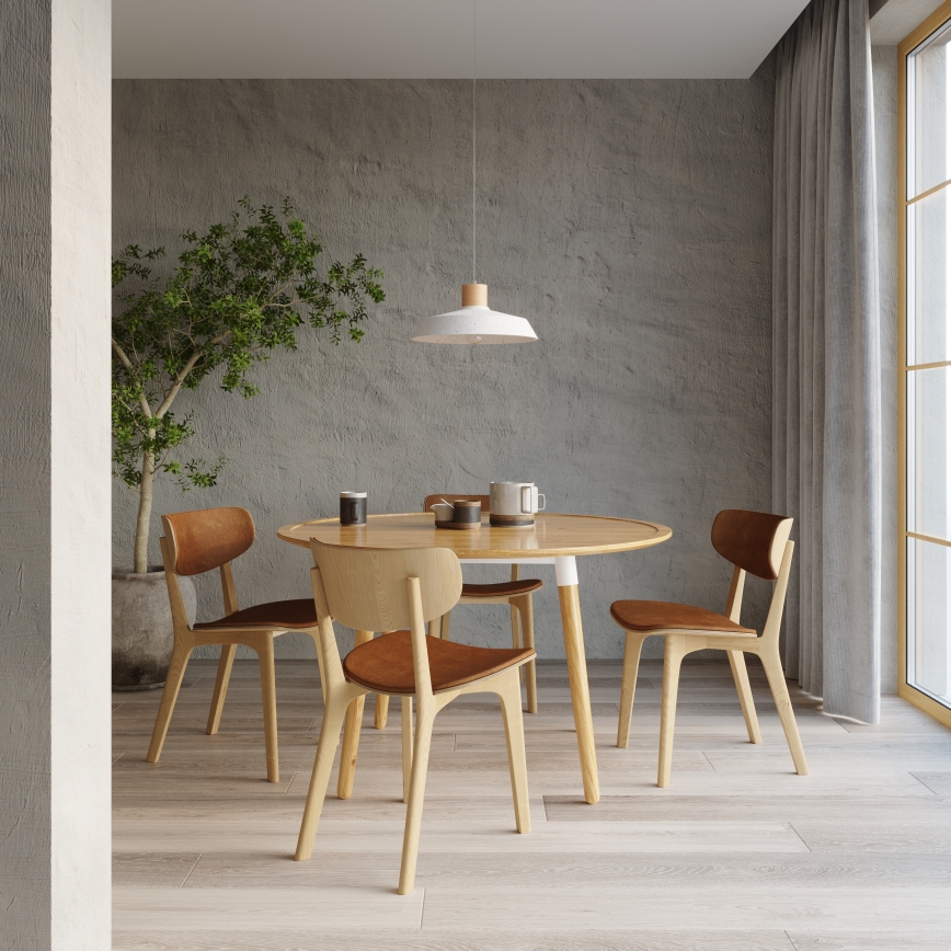 Sollux SL.0282 - Chandelier on a string AFRA 1xE27/60W/230V white/natural wood