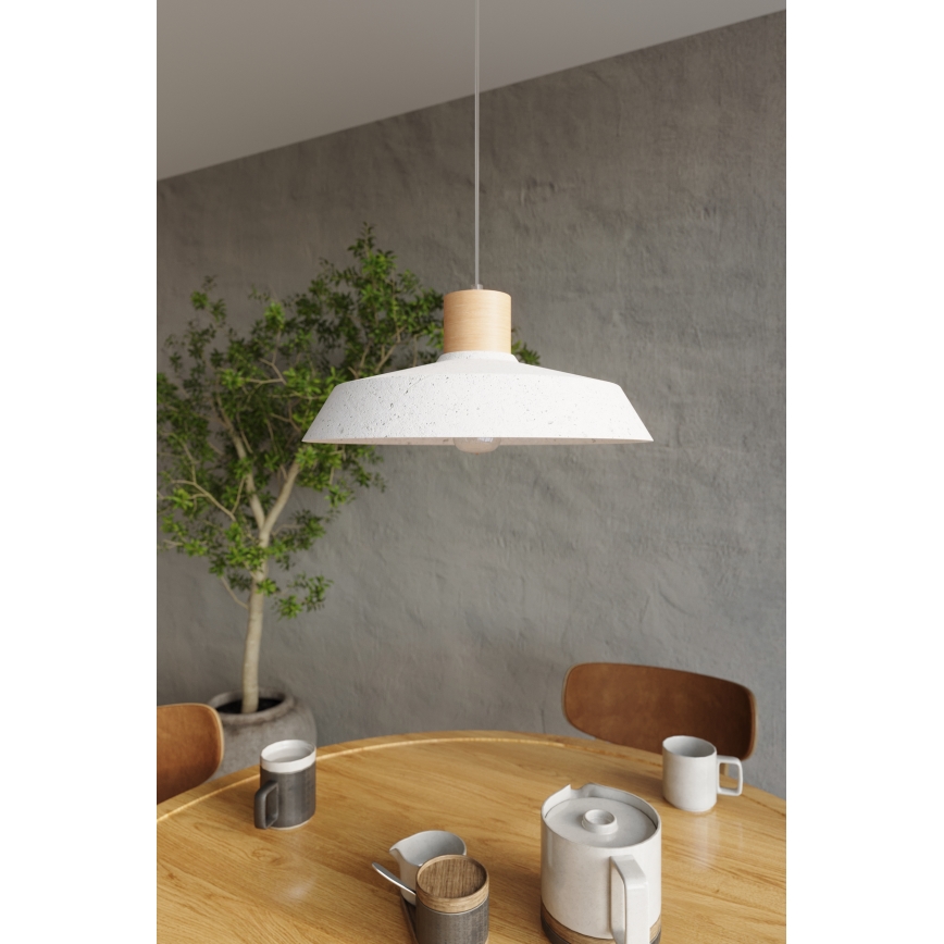 Sollux SL.0282 - Chandelier on a string AFRA 1xE27/60W/230V white/natural wood