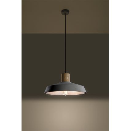 Chandelier on a string AFRA 1xE27/60W/230V grey/beech