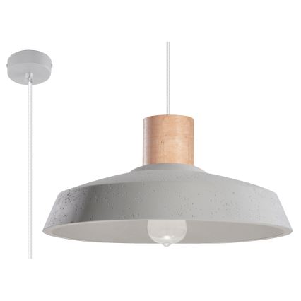 Chandelier on a string AFRA 1xE27/60W/230V grey/beech