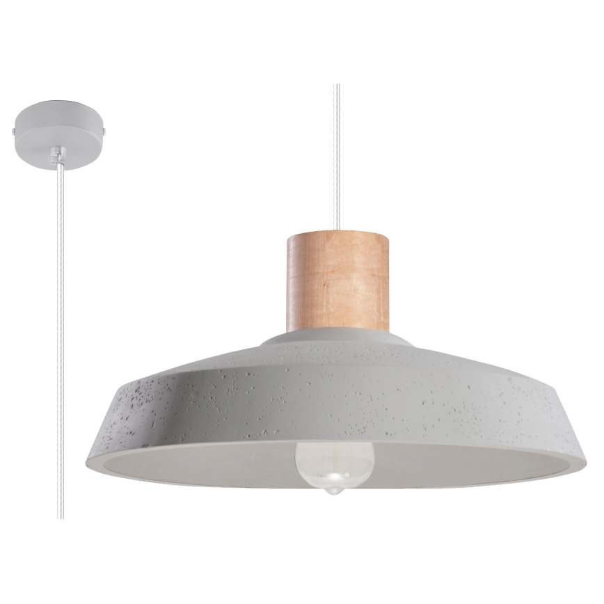 Chandelier on a string AFRA 1xE27/60W/230V grey/beech