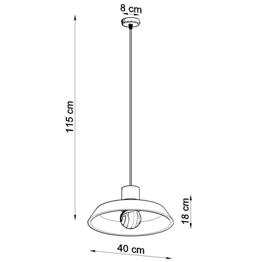 Chandelier on a string AFRA 1xE27/60W/230V grey/beech